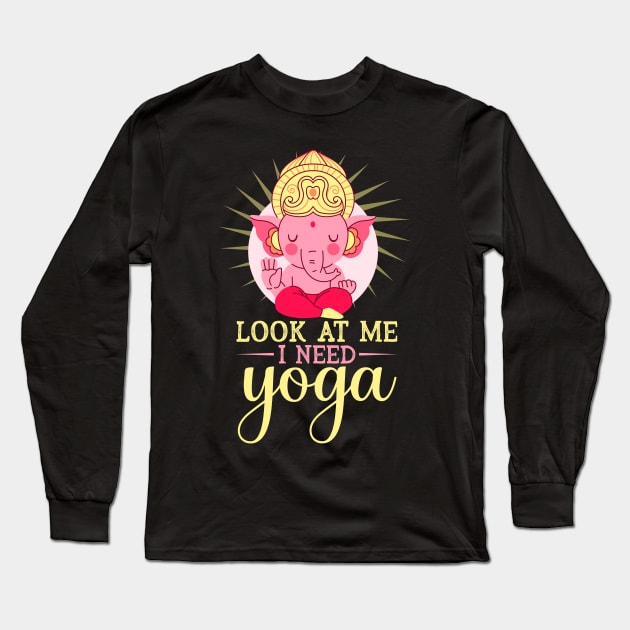 Ganesha Hindu God Long Sleeve T-Shirt by Realfashion